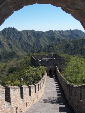 De chinese muur bij Mutianyu